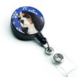 Teachers Aid Cavalier Spaniel Winter Snowflakes Holiday Retractable Badge Reel TE229478